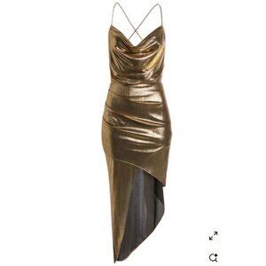 Lulus Winning Move Backless Metallic Dress